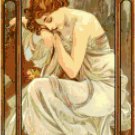 Night's Rest by Alphonse Mucha Pattern Chart Graph