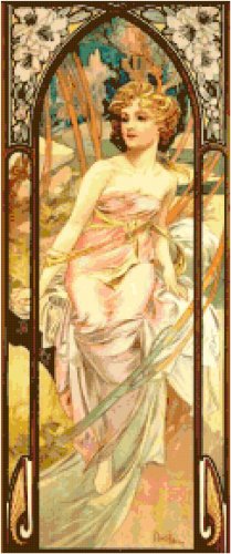 Morning Awakening by Alphonse Mucha Pattern Chart Graph