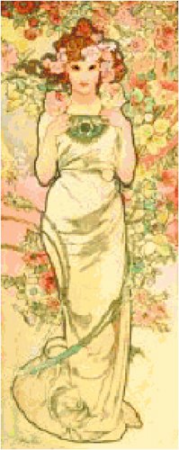 The Rose by Alphonse Mucha Pattern Chart Graph