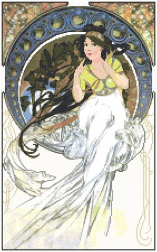 Music by Alphonse Mucha Pattern Chart Graph