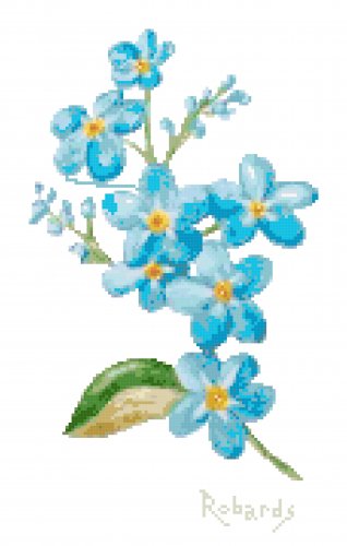 Forget-Me-Nots Cross Stitch Pattern Chart Graph