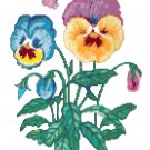 Pansies Cross Stitch Pattern Chart Graph