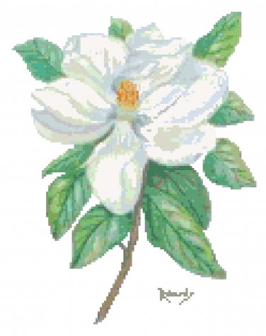 Southern Magnolia Cross Stitch Pattern Chart Graph