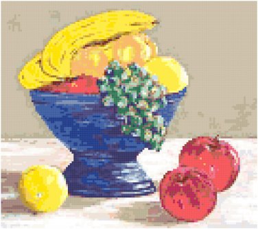 Still Life with Fruit Cross Stitch Pattern Chart Graph