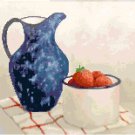 Graniteware with Strawberries Cross Stitch Pattern Chart Graph