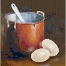 Copper Pot with Eggs Cross Stitch Pattern Chart Graph
