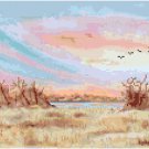 Sunset Over Troy Marsh Cross Stitch Pattern Chart Graph