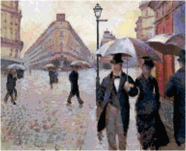 Paris - A Rainy Day by Gustave Caillebotte Pattern Chart Graph
