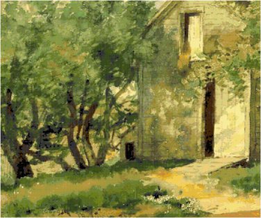 The White Barn by Frederick Childe Hassam Pattern Chart Graph