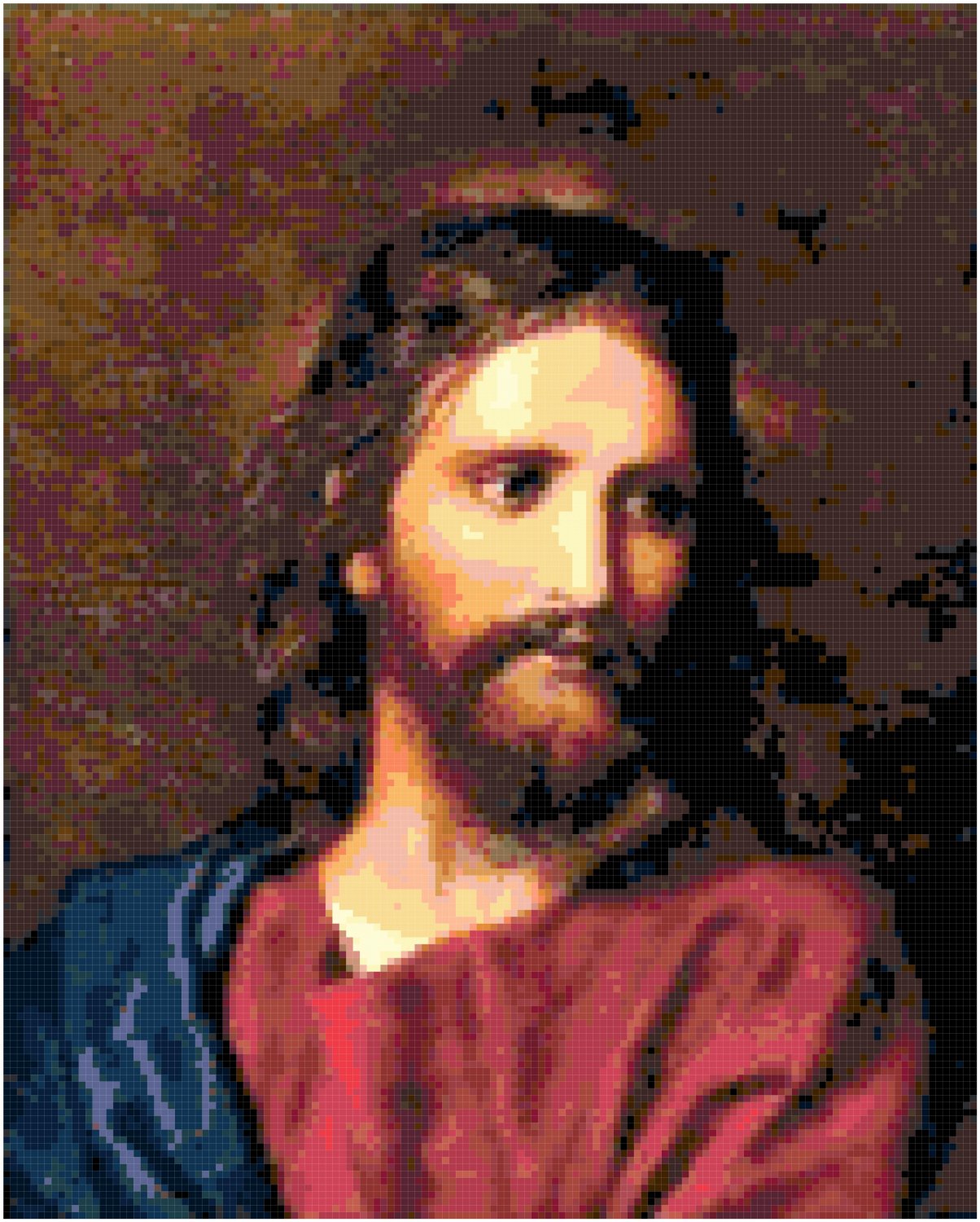 Portrait of Jesus Christ by Heinrich Hofmann Pattern Chart Graph