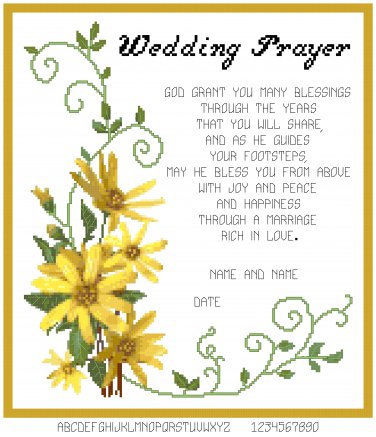 Wedding Prayer Sampler Pattern Chart Graph