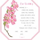 Pink Dogwood Flower Wedding Sampler Pattern Chart Graph