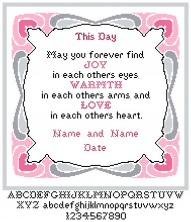 This Day Wedding Sampler Pattern Chart Graph