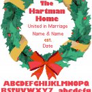 December Wedding Wreath Sampler Pattern Chart Graph