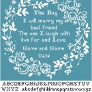 This Day I Will Marry Wedding Sampler Pattern Chart Group