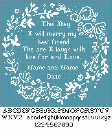 This Day I Will Marry Wedding Sampler Pattern Chart Group