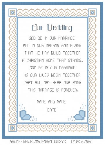 Lace and Hearts Wedding Sampler Pattern Chart Graph