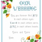 Pretty Pansies Wedding Sampler Pattern Chart Graph