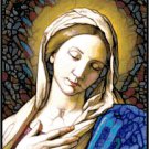 Madonna in Prayer in Stained Glass Pattern Chart Graph