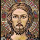 Portrait of Christ in Stained Glass Pattern Chart Glass