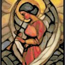 The Trumpeter Angel in Stained Glass Pattern Chart Graph