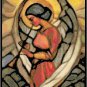 The Trumpeter Angel in Stained Glass Pattern Chart Graph