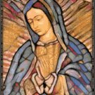 Portrait of Our Lady of Guadalupe in Stained Glass Pattern Chart Graph