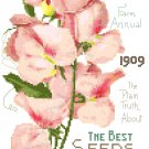 Burpee Seed Catalog 1909 Cover - Sweetpeas Pattern Chart Graph
