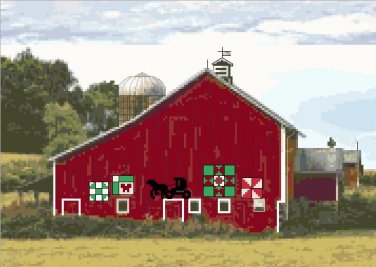 Wisconsin Amish Quilt Barn  Pattern Chart Graph