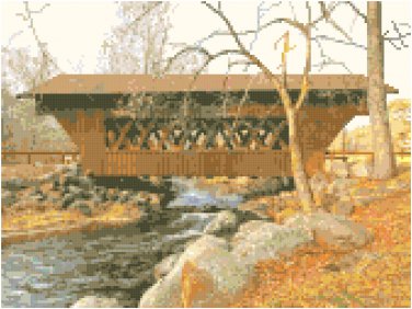 Pine River Covered Bridge, WI  Pattern Chart Graph