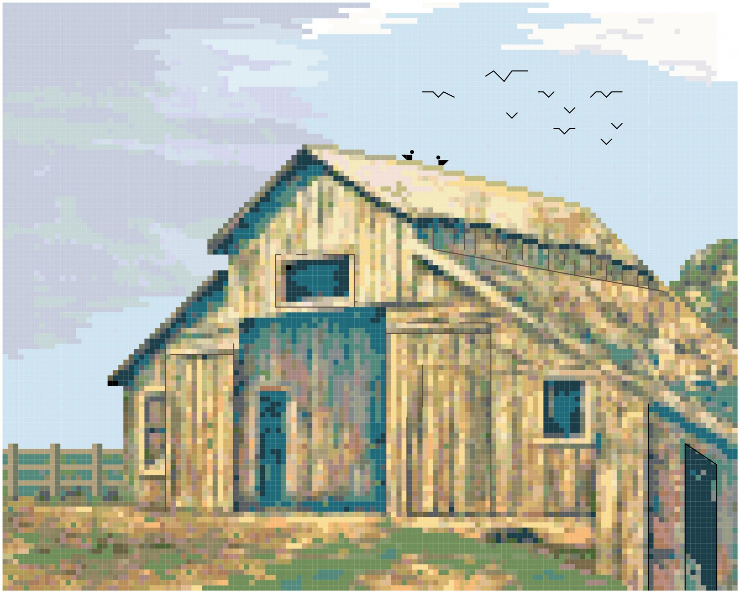 Storm is Comin' Shut the Barn Doors! Pattern Chart Graph