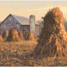 Bundled Corn Shocks Standing Tall at Sunrise Pattern Chart Graph