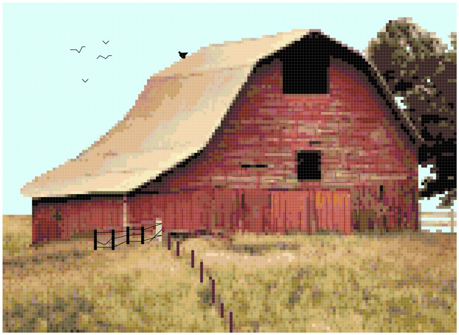 Kentucky Red Barn Pattern Chart Graph