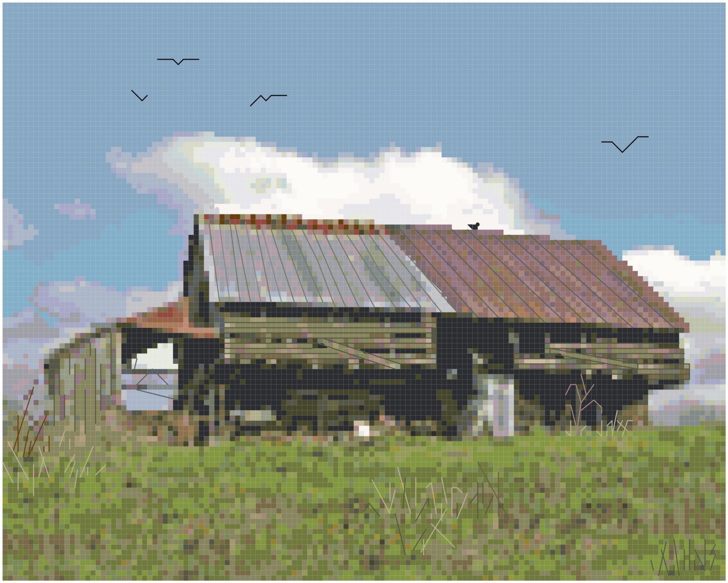 Cantilever Barn  Blount County, TN  Pattern Chart Graph