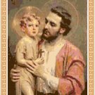 St. Joseph and Young Jesus  Cross Stitch Pattern Chart Graph