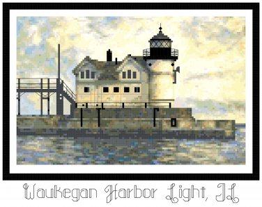 Waukegan Harbor Lighthouse, IL  Pattern Chart Graph