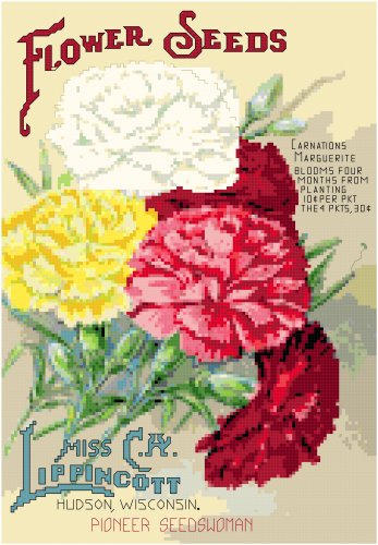 CA Lippincott Seed Catalog Cover Carnations 1905 - 1908 Pattern Chart Graph