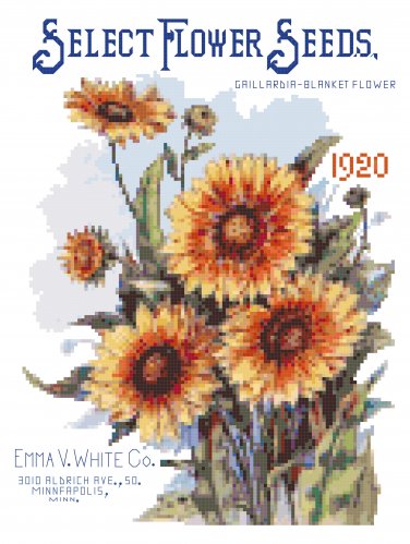Select Flower Seeds Seed Catalog Cover 1920 Pattern Chart Graph