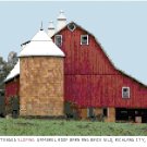 Extended Sloping Gambrel Roof Barn and Brick Silo, Richland County, WI
