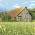 Bonnet Roof Barn in the Meadow  Pattern Chart Graph