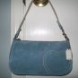 COACH Suede Demi Purse - Baby Blue with Embroidered Hearts L33 - 6732