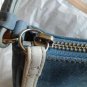 COACH Suede Demi Purse - Baby Blue with Embroidered Hearts L33 - 6732