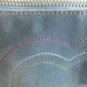 COACH Suede Demi Purse - Baby Blue with Embroidered Hearts L33 - 6732