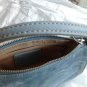 COACH Suede Demi Purse - Baby Blue with Embroidered Hearts L33 - 6732