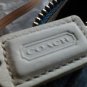COACH Suede Demi Purse - Baby Blue with Embroidered Hearts L33 - 6732
