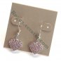 Rhinestone Austrian Crystals Pink Multi Stone Faceted Heart Dangle Fashion Earrings