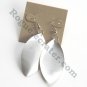 Large Oval Matt Distressed Silver color Metal Dangle Fashion Earrings