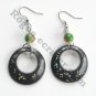 Large Round Black Acrylic Dangle Fashion Earrings