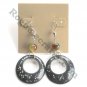Large Round Black Acrylic Dangle Fashion Earrings
