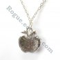 Rhinestone Pink Multi Stone Faceted Apple Fashion Necklace